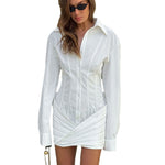 Temperament Long Sleeve Mini Dress