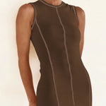Contrast Stitching Maxi Tank Dress