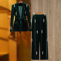 Fashion Suit With Green Fruit Collar