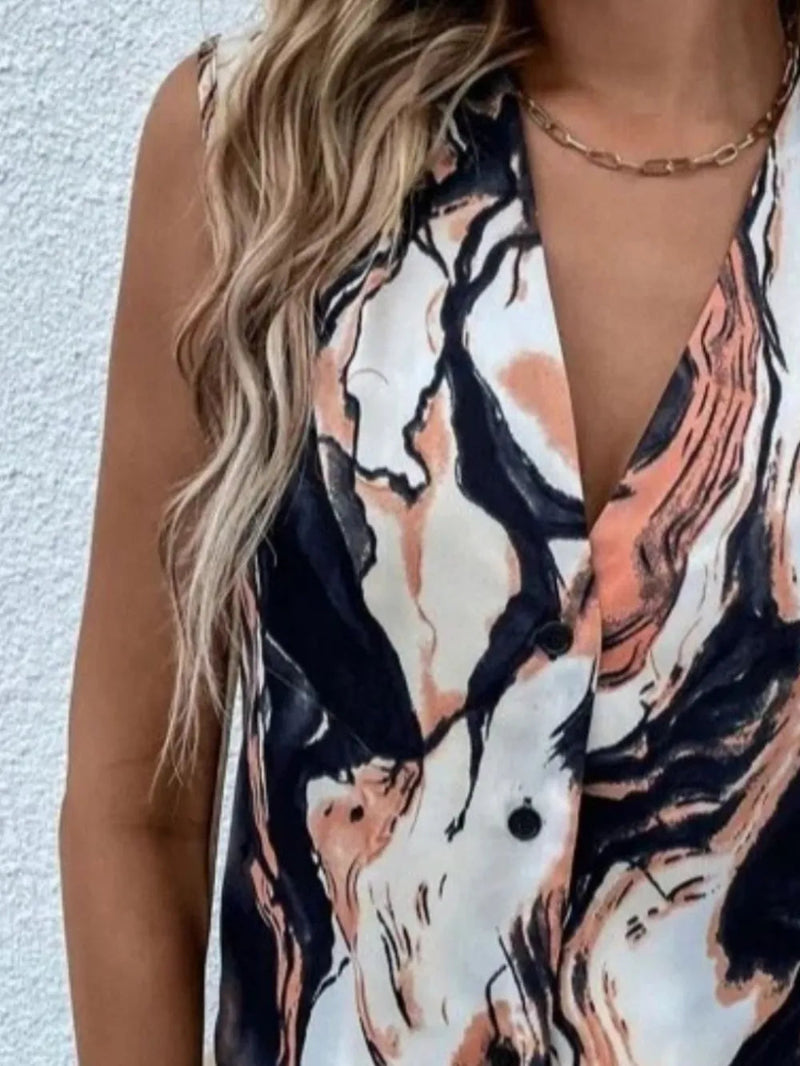 V-neck Twisted Button Top T-shirt - runwayfashionista.com