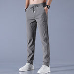 Minimalist High-Waist Ice Silk Loose Pants
