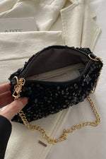 Sequin Removable Strap Shoulder Bag - Stylish & Versatile - runwayfashionista.com