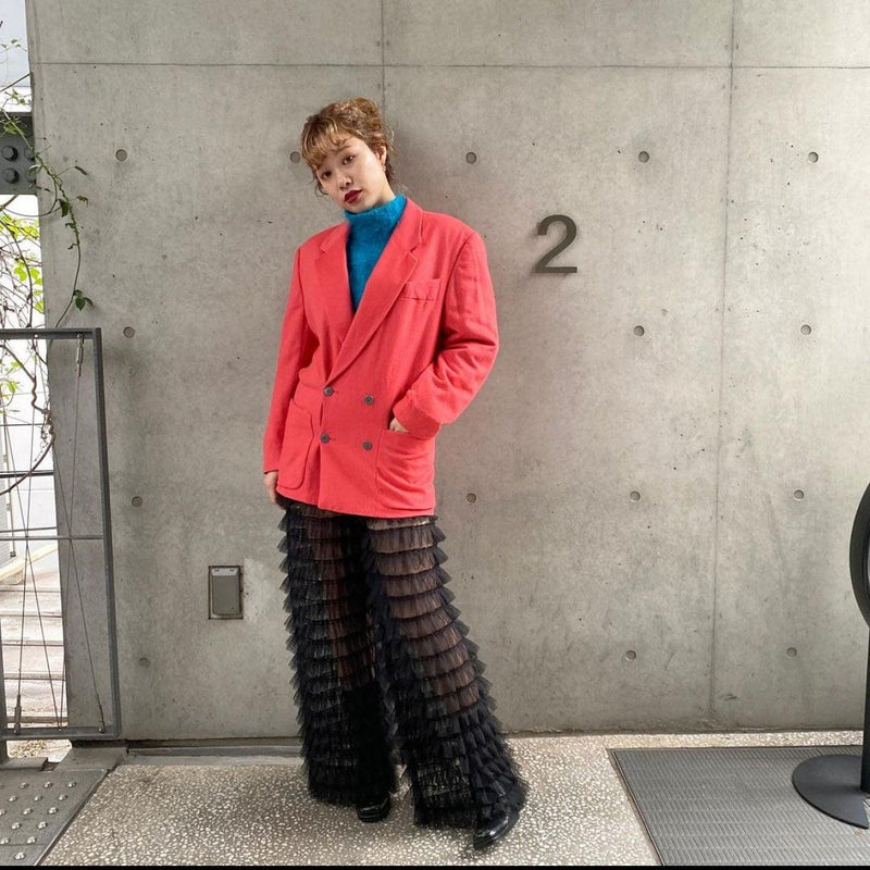 Layered Mesh Flare Pants - runwayfashionista.com