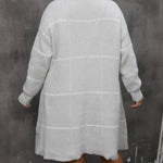 Plus Size Round Neck Long Sleeve Sweater Dress ingrey