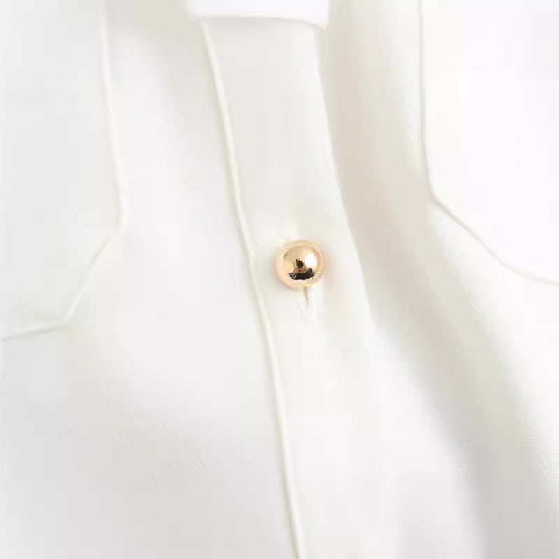 Shirt collar belt embellishment long dress - runwayfashionista.com
