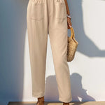 Frill High Waist Pants with Pockets - runwayfashionista.com