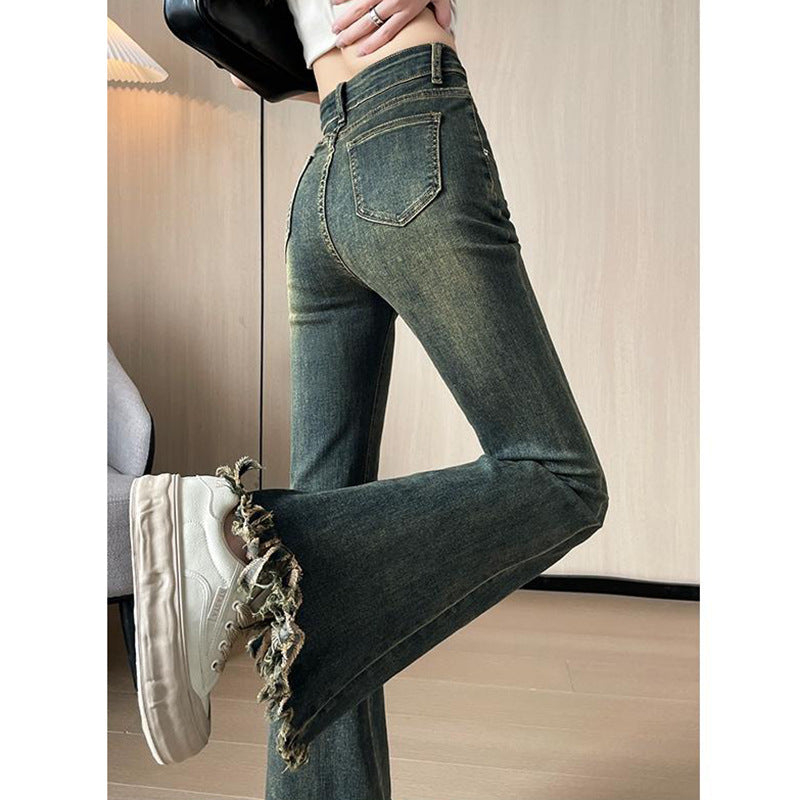 Style Double Button Flared Jeans