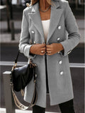 Long sleeved Double breasted Coat - runwayfashionista.com