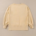 Round Neck Long Sleeve Sweatshirt - runwayfashionista.com