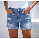 Straight-Leg Casual Denim Shorts