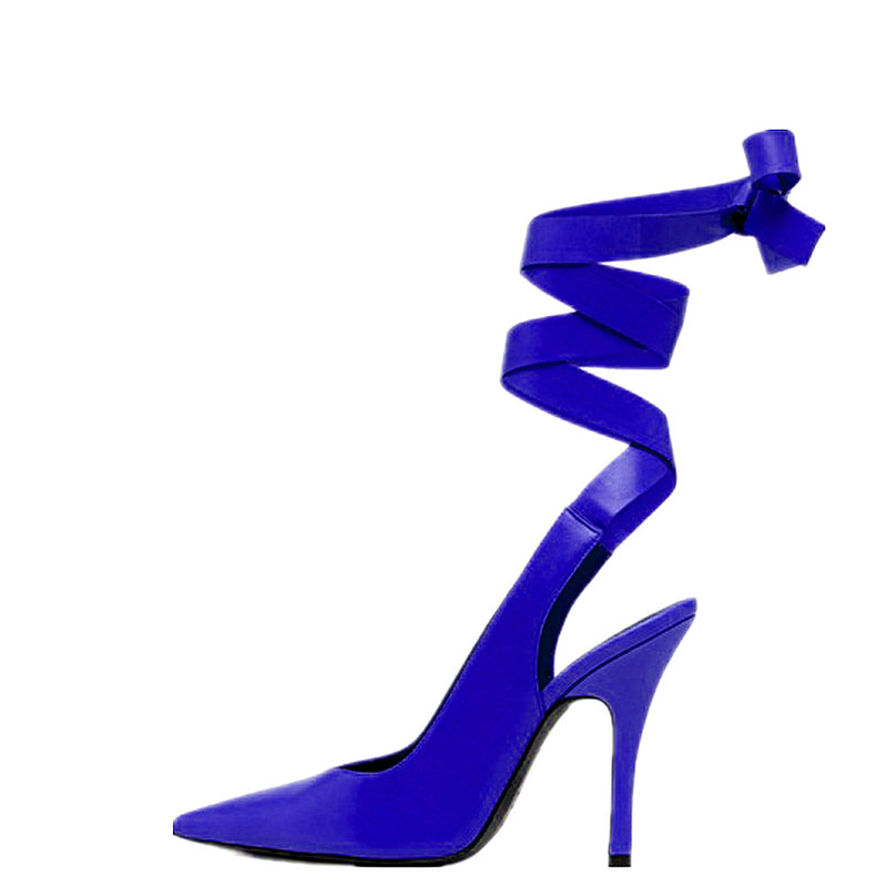 Pointed Toe Slingback Stiletto High-heeled Shoes - runwayfashionista.com