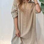 Bold Shirt Dress with Daring Side Slits