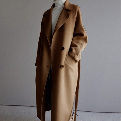 Stylish Knee Length Woollen Coat - runwayfashionista.com