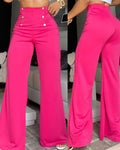 Decorative Wide Leg Pants - runwayfashionista.com