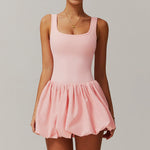 A two-piece sports dress set in a solid color, designed for comfort and flexibility during various athletic activities.