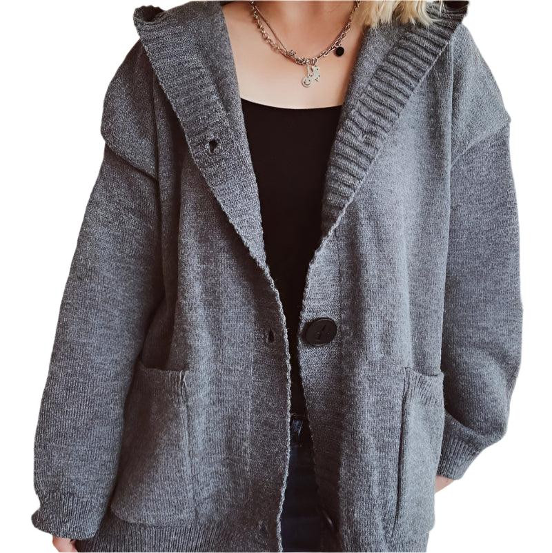 V-neck knitted cardigan - runwayfashionista.com