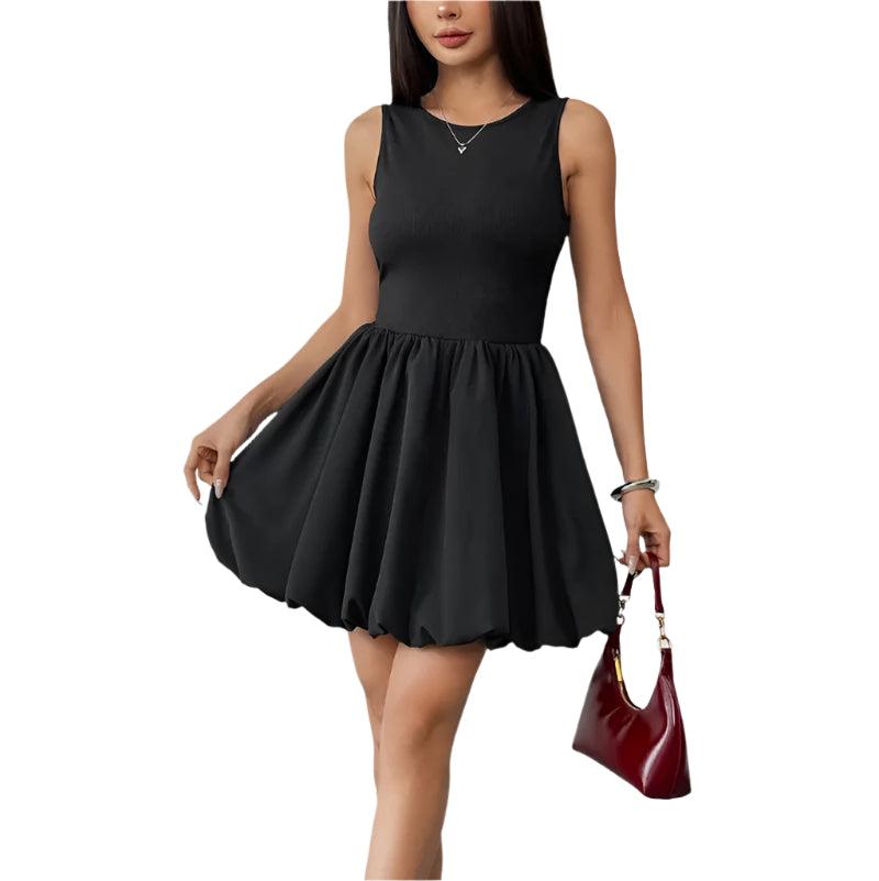 Ruched sleeveless mini dress -runwayfashionista.com