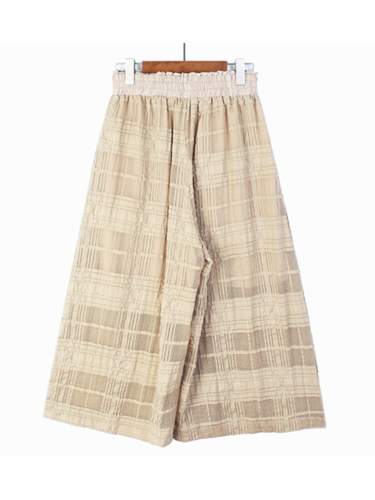 Perspective Cool Plaid Wide Leg Pants - runwayfashionista.com