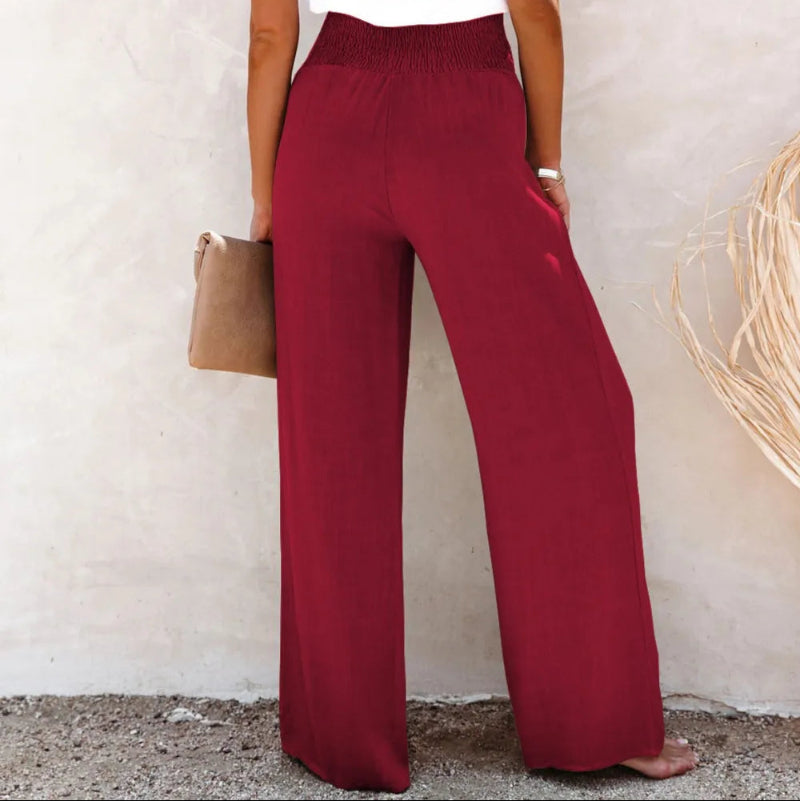 Decorative Button High Waist Pants - runwayfashionista.com