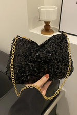 Sequin Removable Strap Shoulder Bag - Stylish & Versatile - runwayfashionista.com