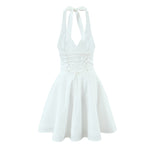 Deep V-neck Chic Back strap Mini Dress