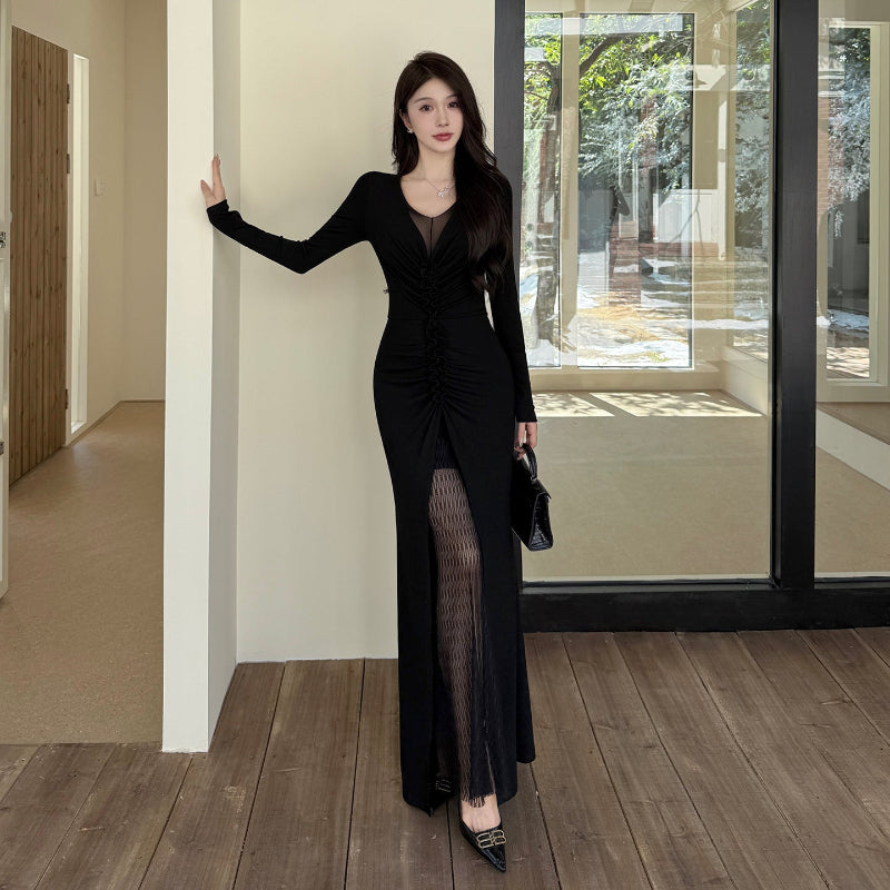The Deep V Midi: Daring Pleats, Bold Style
