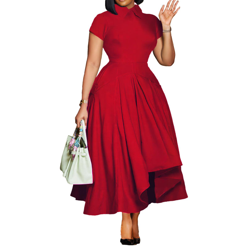High-Waist A-Line Midi Dress