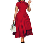 High-Waist A-Line Midi Dress