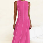 Contrast Stitching Maxi Tank Dress