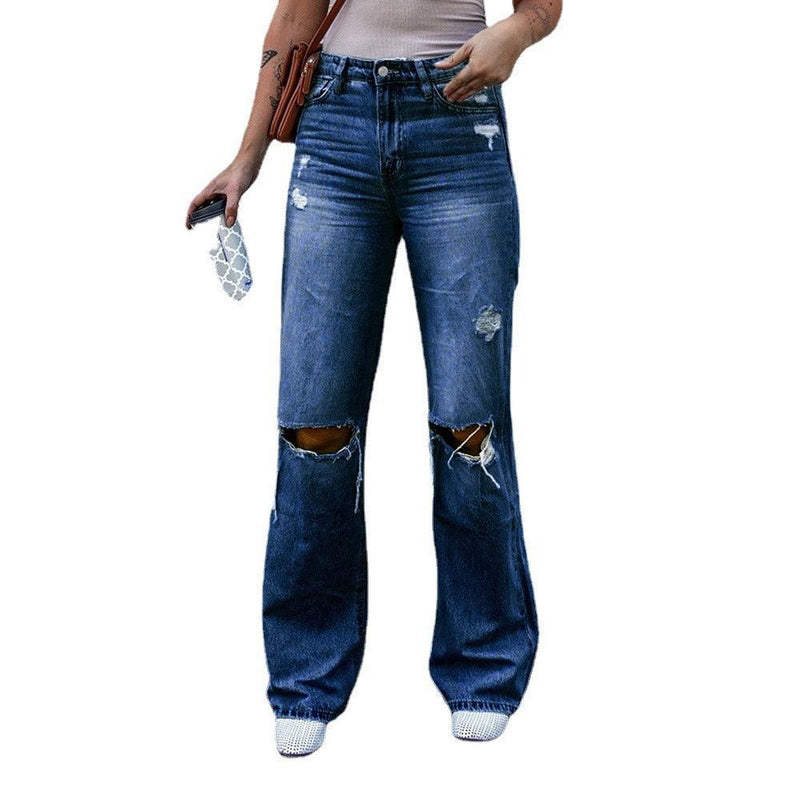 High Waist Vintage Ripped Jeans - runwayfashionista.com