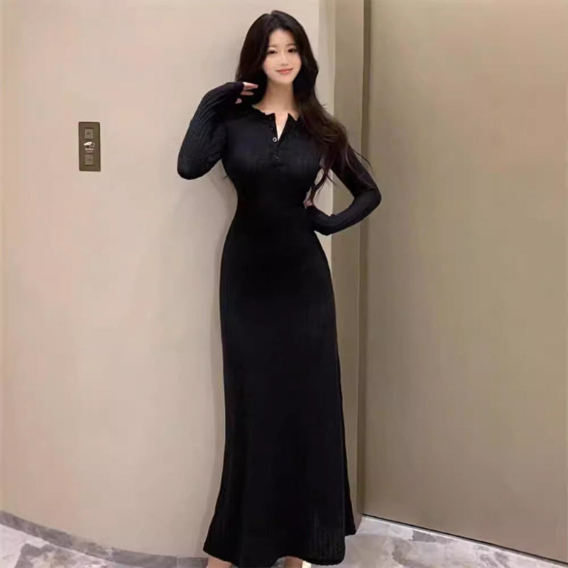 Vintage Long Sleeve Knit Dress