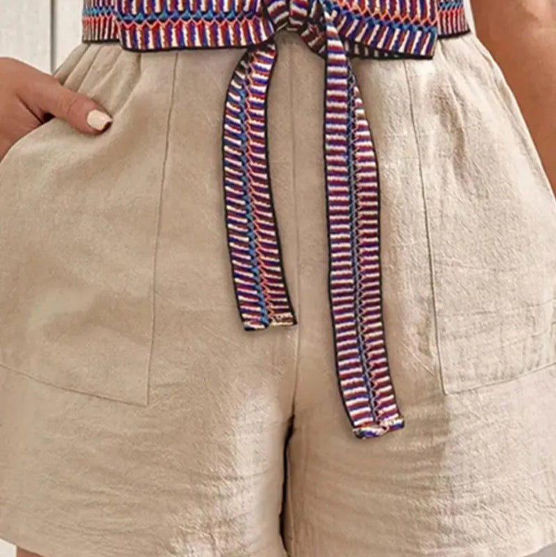 Tied High Waist Shorts