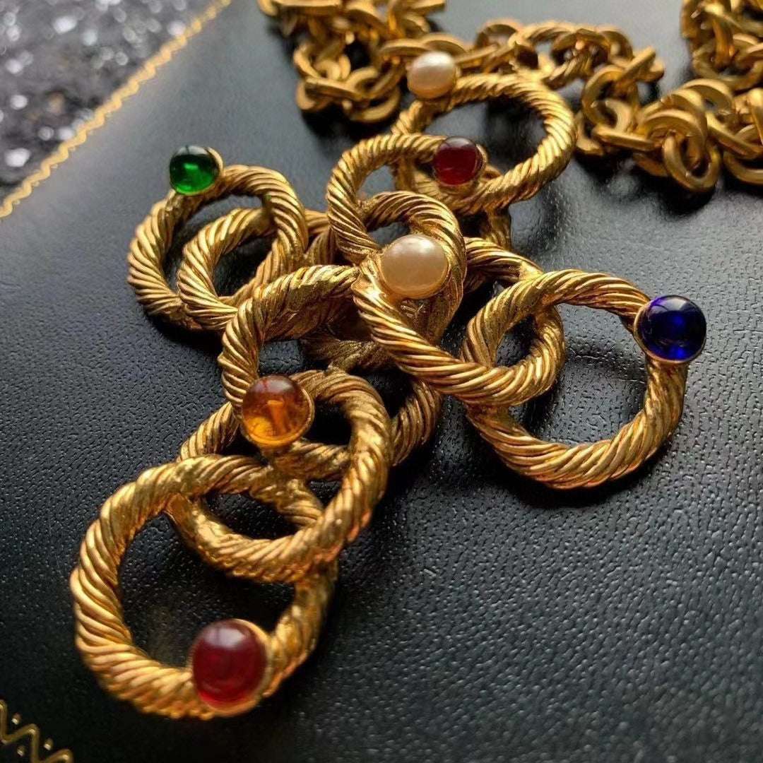 Medieval Vintage Gold Cross Chain