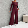 Long Sleeved Top and Wide Leg Pants Set