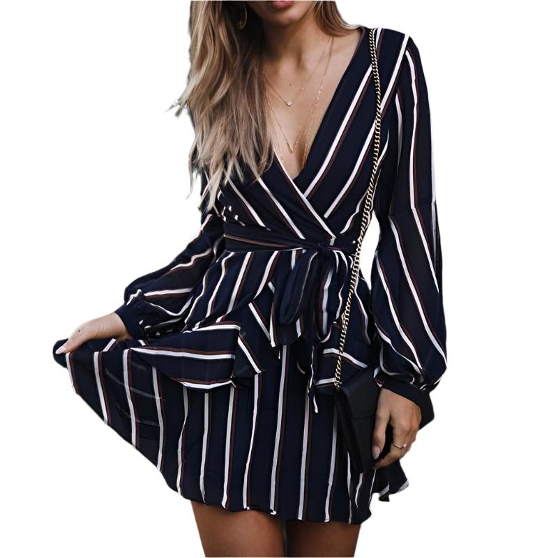 Lantern Sleeve Mini Party Dress