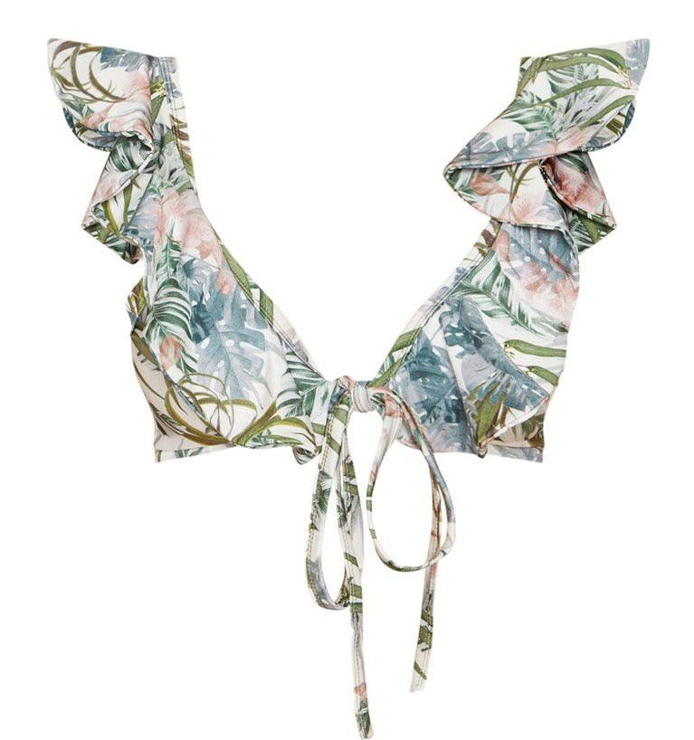 Bikini Set Deep-V Ruffled - runwayfashionista.com