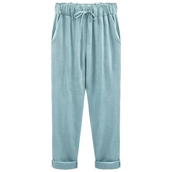 Linen cropped pants - runwayfashionista.com