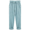 Linen cropped pants - runwayfashionista.com