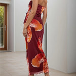 Printed Tube Sleeveless Maxi Dress -runwayfashionista.com
