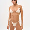 Nylon Solid Color Bikini European and American Style Sexy Strap Flower