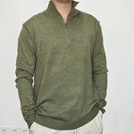 Men's Wool Blend Stand-up Collar Sweater - green