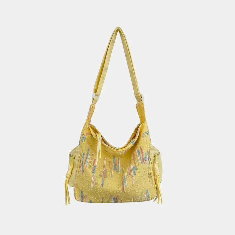 Contrast Texture Shoulder Bag - Runwayfashionista.com