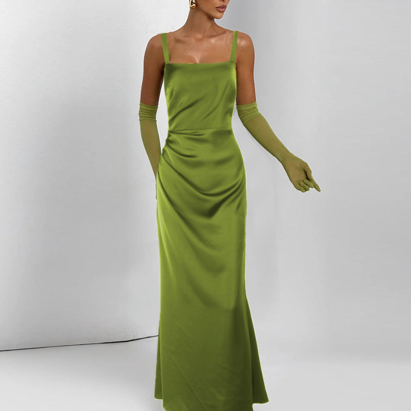 Backless Satin Maxi: Luxe Night Style