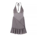 Halter Backless Shell Strap Dress