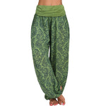 High-Waist Digital Print Wide Harem Pants