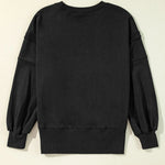 Round Neck Long Sleeve Sweatshirt - runwayfashionista.com