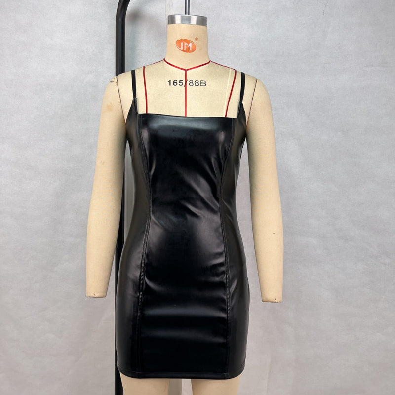 Turn Heads: The Off-Shoulder PU Leather Dress
