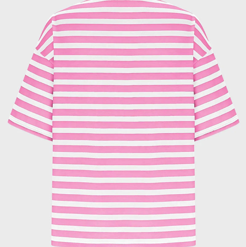 Casual Striped Quarter Sleeve T - Shirt - runwayfashionista.com