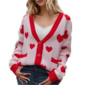 Heart button up long sleeve cardigan - runwayfashionista.com