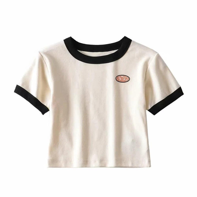 High Round Neck Leaky Umbilical T Shirt Spicy Girl Top - runwayfashionista.com